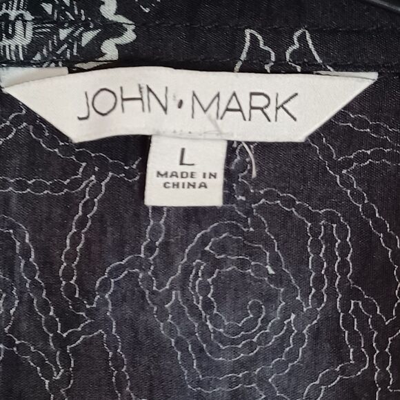 John Mark Top Womens Large Tunic Hummingbird Boho Artsy Floral Multicolor - Picture 5 of 10